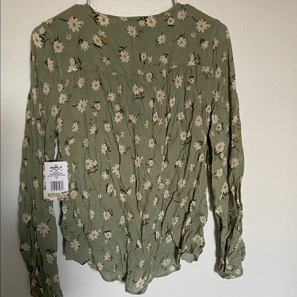 Pink Republic Floral Lace-Up Blouse Small - Picture 3 of 4